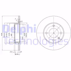 Dischi freno DELPHI BG2117, anteriore, pieno, 2 Pezzo - Vista aggiuntiva 4