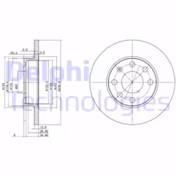 Dischi freno DELPHI BG2148, anteriore, pieno, 2 Pezzo - Vista aggiuntiva 4