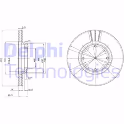 Dischi freno DELPHI BG2394, anteriore, ventilato, 2 Pezzo - Vista aggiuntiva 8