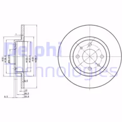 Dischi freno DELPHI BG2411, anteriore, pieno, 2 Pezzo - Vista aggiuntiva 4