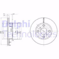 Dischi freno DELPHI BG2424, anteriore, ventilato, 2 Pezzo - Vista aggiuntiva 4