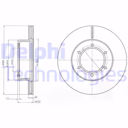 Dischi freno DELPHI BG2495 anteriore, ventilato, 2 Pezzo