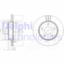 Dischi freno DELPHI BG2519 posteriore, ventilato, 2 Pezzo