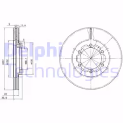 Dischi freno DELPHI BG2524, anteriore, ventilato, 2 Pezzo - Vista aggiuntiva 4