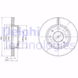 Dischi freno DELPHI BG2565 anteriore, ventilato, 2 Pezzo - Vista aggiuntiva 8