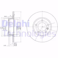 Dischi freno DELPHI BG2622 anteriore, pieno, 2 Pezzo - Vista aggiuntiva 8