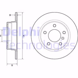 Dischi freno DELPHI BG2624 posteriore, pieno, 2 Pezzo - Vista aggiuntiva 4