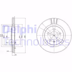 Dischi freno DELPHI BG2713 anteriore, ventilato, 2 Pezzo - Vista aggiuntiva 4