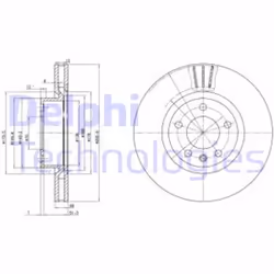 Dischi freno DELPHI BG2742, anteriore, ventilato, 2 Pezzo - Vista aggiuntiva 4