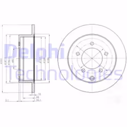Dischi freno DELPHI BG4198 posteriore, pieno, 2 Pezzo - Vista aggiuntiva 4