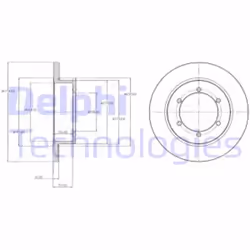 Dischi freno DELPHI BG4218, 2 Pezzo