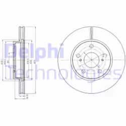 Dischi freno DELPHI BG4232 anteriore, ventilato, 2 Pezzo - Vista aggiuntiva 5