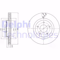 Dischi freno DELPHI BG4246 anteriore, ventilato, 2 Pezzo - Vista aggiuntiva 5