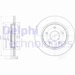Dischi freno DELPHI BG4247 posteriore, pieno, 2 Pezzo