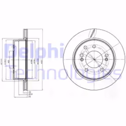 Dischi freno DELPHI BG4273 posteriore, ventilato, 2 Pezzo