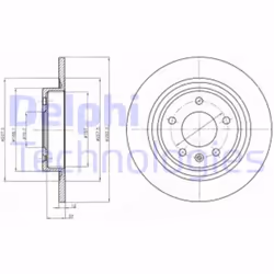Dischi freno DELPHI BG4279 posteriore, pieno, 2 Pezzo - Vista aggiuntiva 5