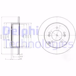 Dischi freno DELPHI BG4260 posteriore, pieno, 2 Pezzo - Vista aggiuntiva 5