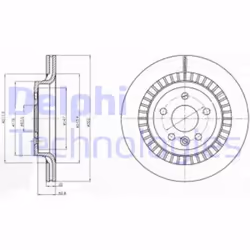 Dischi freno DELPHI BG4270 posteriore, ventilato, 2 Pezzo - Vista aggiuntiva 4
