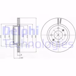 Dischi freno DELPHI BG4295 anteriore, ventilato, 2 Pezzo