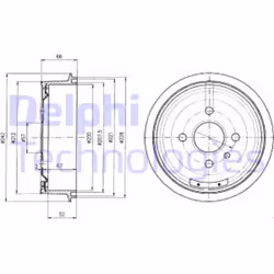 Tamburo freno DELPHI BF102 - Vista aggiuntiva 4
