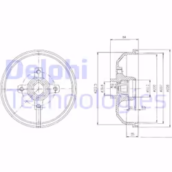 Tamburo freno DELPHI BF111 - Vista aggiuntiva 4
