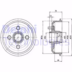 Tamburo freno DELPHI BF229 - Vista aggiuntiva 4