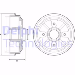 Tamburo freno DELPHI BF282 - Vista aggiuntiva 4