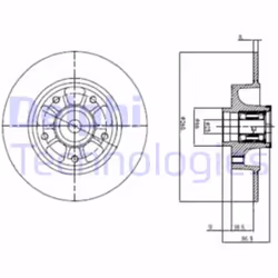 Disco freno DELPHI BG9112RS posteriore, pieno, 1 Pezzo