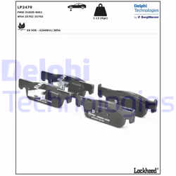 Set di pastiglie freno DELPHI LP2479, anteriore