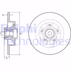 Disco freno DELPHI BG9115RS posteriore, pieno, 1 Pezzo