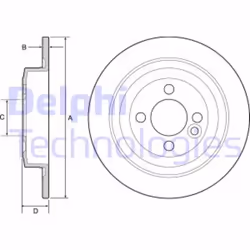 Dischi freno DELPHI BG4560C posteriore, pieno, 2 Pezzo