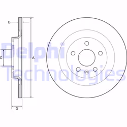 Dischi freno DELPHI BG4966C posteriore, pieno, altamente carbonizzato, 2 Pezzo