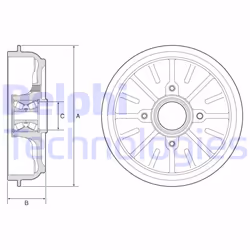 Tamburo freno DELPHI BFR576
