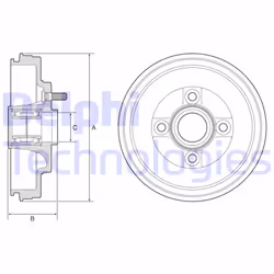 Tamburo freno DELPHI BFR589
