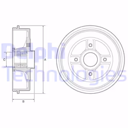 Tamburo freno DELPHI BFR595