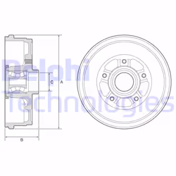 Tamburo freno DELPHI BFR611