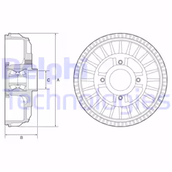 Tamburo freno DELPHI BFR621