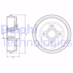 Tamburo freno DELPHI BFR626