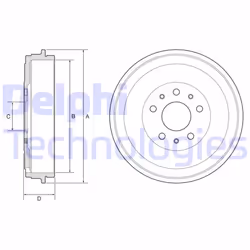Tamburo freno DELPHI BF767