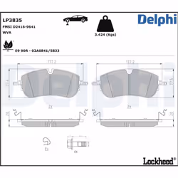 Set di pastiglie freno DELPHI LP3835