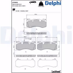 Set di pastiglie freno DELPHI LP3836