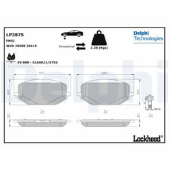 Set di pastiglie freno DELPHI LP3875