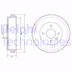 Tamburo freno DELPHI BF637 - Vista aggiuntiva 3