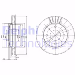 Dischi freno DELPHI BG2763, anteriore, ventilato, 2 Pezzo - Vista aggiuntiva 8
