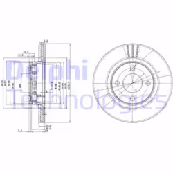 Dischi freno DELPHI BG2784 anteriore, ventilato, 2 Pezzo - Vista aggiuntiva 4