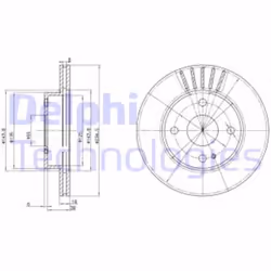 Dischi freno DELPHI BG2802 anteriore, ventilato, 2 Pezzo - Vista aggiuntiva 4