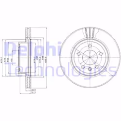 Dischi freno DELPHI BG2908, anteriore, ventilato, 2 Pezzo - Vista aggiuntiva 4