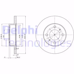 Dischi freno DELPHI BG2809 anteriore, pieno, 2 Pezzo