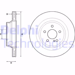 Dischi freno DELPHI BG4705C posteriore, ventilato, altamente carbonizzato, 2 Pezzo - Vista aggiuntiva 2