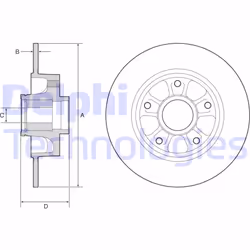 Disco freno DELPHI BG9230RSC posteriore, pieno, 1 Pezzo